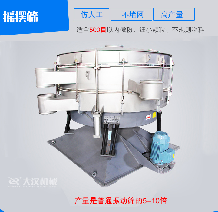搖擺篩仿人工篩分原理，操作方便，不堵網(wǎng)。