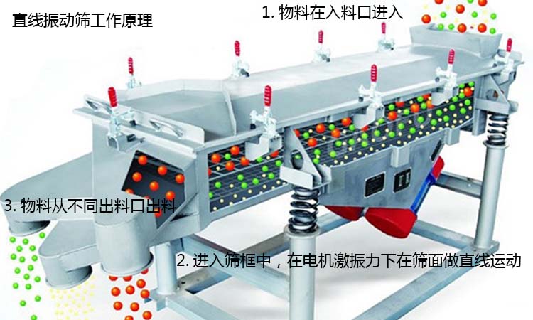 振動(dòng)篩篩分原理工作圖